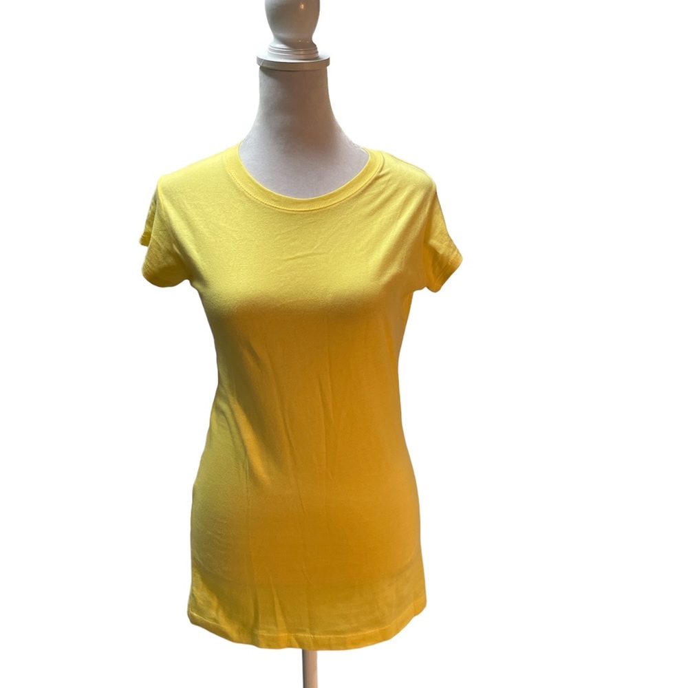 Curious Gypsy Yellow Short Sleeve Round Neck T-Shirt Size Medium